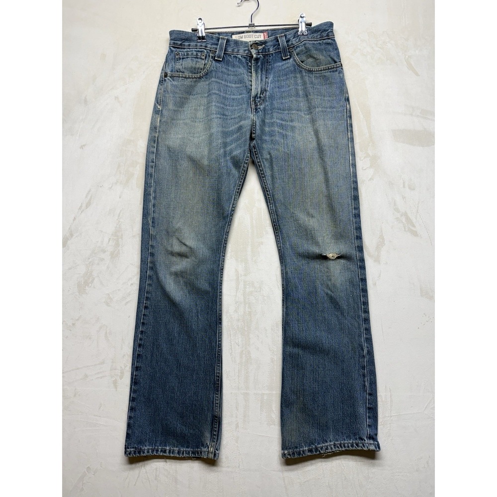 Y2K Levi's 527 Slim Bootcut Jeans Men's 29x30 Blue Distressed Faded Grunge Flare